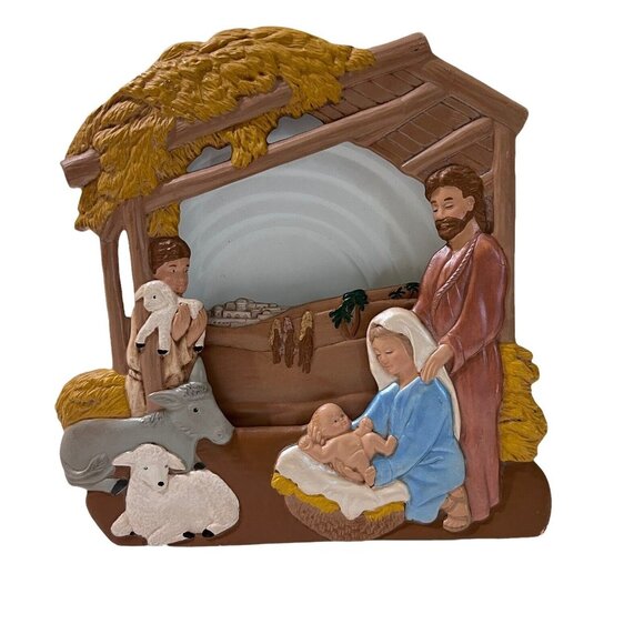 Tampa Bay Mold Co 1988 3D Light Up Nativity Manger Scene Handpainted New Cord - Picture 2 of 8